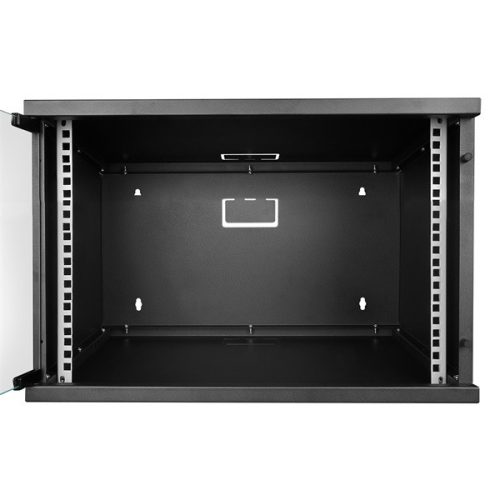 S-Link Rackszekrény - 7U 19" fali kivitel (400x530x400mm, ablakos, Flatpack, Fekete)