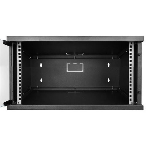 S-Link Rackszekrény - 4U 19" fali kivitel (190x530x400mm, ablakos, Flatpack, Fekete