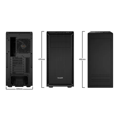 Be Quiet! Számítógépház - Pure Base 600 Black (ATX, fekete)