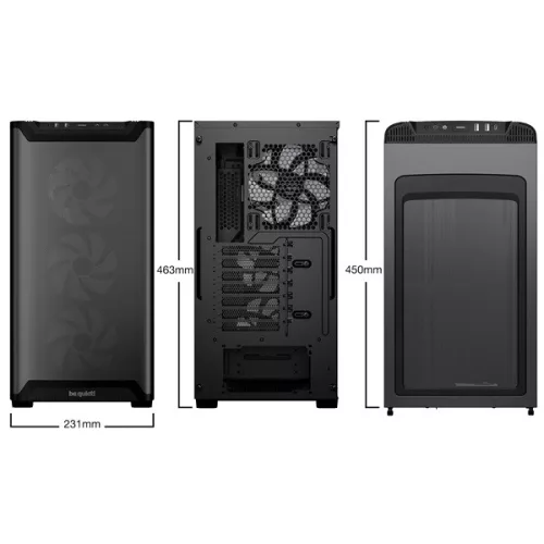 Be Quiet! Számítógépház - Pure Base 501 LX Black (ATX, edzett üveg oldallap, fekete)