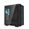 DeepCool Számítógépház - CC560 V2 (fekete, ablakos, 4x12cm LED venti, Mini-ITX / Micro-ATX / ATX, 1xUSB3.0, 1xUSB2.0)