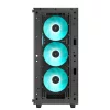 DeepCool Számítógépház - CC560 V2 (fekete, ablakos, 4x12cm LED venti, Mini-ITX / Micro-ATX / ATX, 1xUSB3.0, 1xUSB2.0)