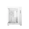 DeepCool Számítógépház - CG330 3F WH (fehér, ablakos, 3x12cm A-RGB, BTF, mATX, 2xUSB3.0, 1xUSB2.0)
