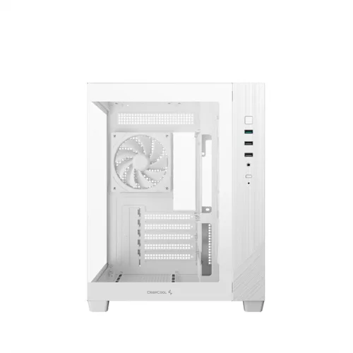 DeepCool Számítógépház - CG330 3F WH (fehér, ablakos, 3x12cm A-RGB, BTF, mATX, 2xUSB3.0, 1xUSB2.0)