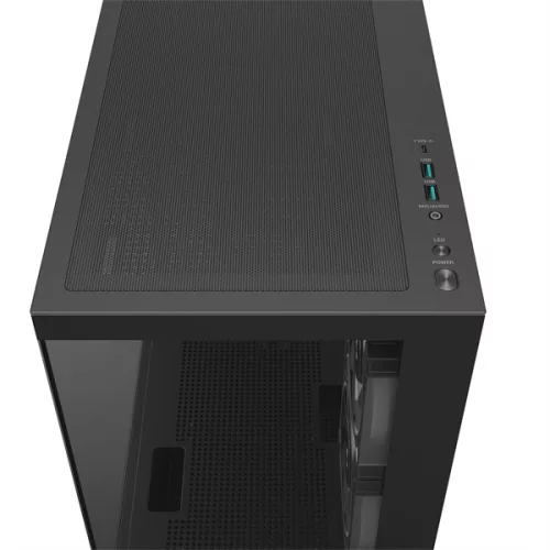 DeepCool Számítógépház - CG380 3F (fekete, ablakos, 3x12cm A-RGB, BTF, mATX, 2xUSB3.0, 1xUSB2.0)