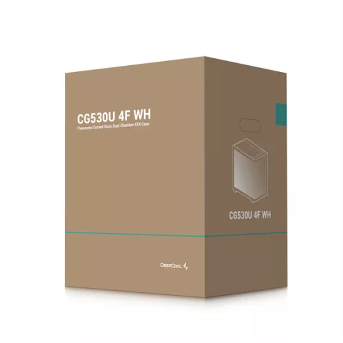 DeepCool Számítógépház - CG530U 4F WH (fehér, ablakos, 4x12cm A-RGB, BTF, ATX, 2xUSB3.0, 1xUSB2.0)