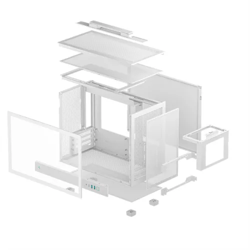 DeepCool Számítógépház - CH160 PLUS WH (mATX, 2xUSB3.0, Type-C, fehér)