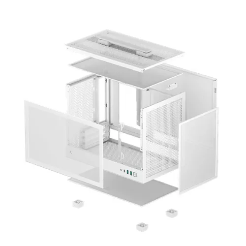 DeepCool Számítógépház - CH160 WH (Mini-ITX, 2xUSB3.0, Type-C, fehér)