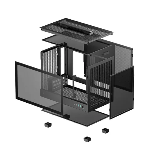 DeepCool Számítógépház - CH160 (Mini-ITX, 2xUSB3.0, Type-C, fekete)
