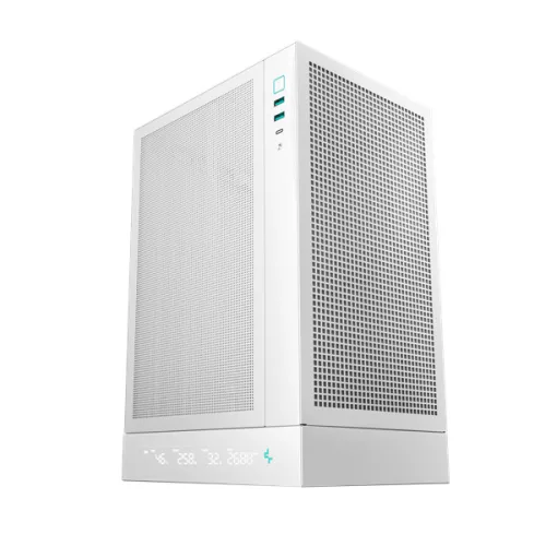 DeepCool Számítógépház - CH170 DIGITAL WH (Mini-ITX, 2xUSB3.0, Type-C, fehér)