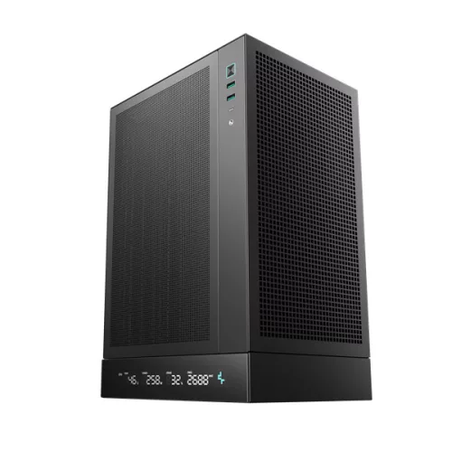DeepCool Számítógépház - CH170 DIGITAL (Mini-ITX, 2xUSB3.0, Type-C, fekete)