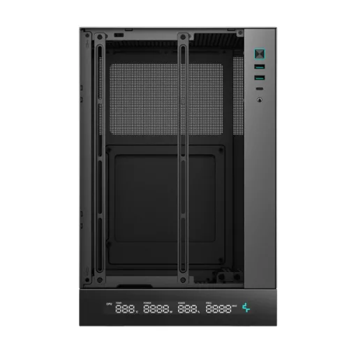DeepCool Számítógépház - CH170 DIGITAL (Mini-ITX, 2xUSB3.0, Type-C, fekete)