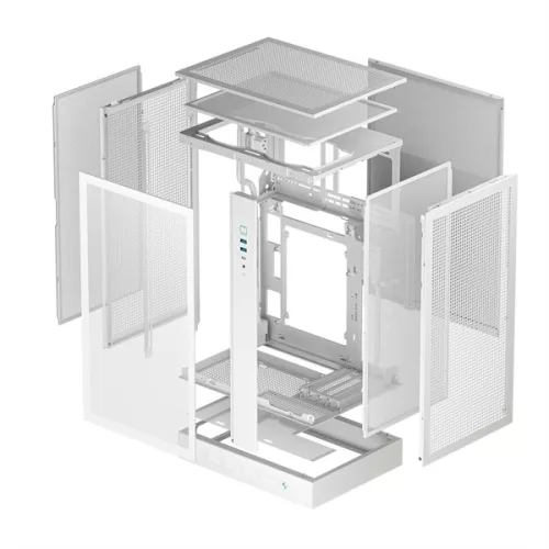 DeepCool Számítógépház - CH270 DIGITAL WH (fekete, Mini-ITX/Micro-ATX (BTF), 2xUSB3.0, Type-C, fehér)