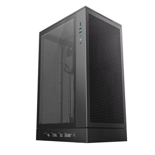 DeepCool Számítógépház - CH270 DIGITAL (fekete, Mini-ITX/Micro-ATX (BTF), 2xUSB3.0, Type-C, fekete)
