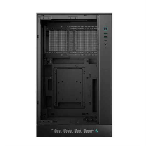 DeepCool Számítógépház - CH270 DIGITAL (fekete, Mini-ITX/Micro-ATX (BTF), 2xUSB3.0, Type-C, fekete)