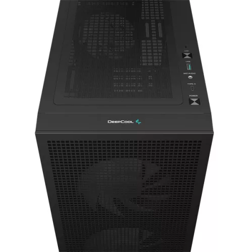 DeepCool Számítógépház - CH360 DIGITAL (fekete, 2x14cm +1x12 venti, Mini-ITX / Micro-ATX, 1xUSB3.0, A-RGB, fekete)