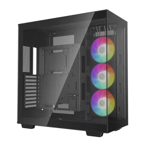 DeepCool Számítógépház - CH780 (fekete, ablakos, 3x140mm A-RGB ventilllátor, E-ATX, 4xUSB3.0)