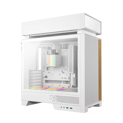 DeepCool Számítógépház - CL6600 WH (fehér, 1x360cm AIO vízhűtés,  2x120mm A-RGB, ATX, 2xUSB3.0, 1xUSB-C)