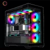 Spirit of Gamer Számítógépház - SPARK Black (fekete, ablakos, 6x12cm ventilátor, alsó táp,  ATX, 2xUSB3.0, 1xUSB-C)
