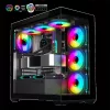 Spirit of Gamer Számítógépház - SPARK Black (fekete, ablakos, 6x12cm ventilátor, alsó táp,  ATX, 2xUSB3.0, 1xUSB-C)