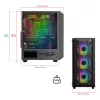 Spirit of Gamer Számítógépház - REBEL NX Black (fekete, ablakos, 4x12cm ventilátor, alsó táp,  ATX, 1xUSB3.0, 2xUSB2.0)