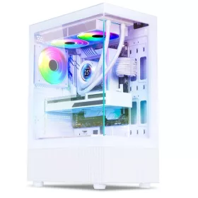   Spirit of Gamer Számítógépház - SPECTRA Arctic (fehér, ablakos, 3x12cm ventilátor, alsó táp,  ATX, 1xUSB3.0, 2xUSB2.0)