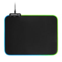   Sharkoon Egérpad - 1337 Gaming Mat RGB V2 360 (360 x 270 x 3 mm, RGB LED, lecsatlakoztatható USB kábel, fekete)