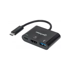   Manhattan Kábel átalakító - USB-C 3.1 to HDMI/USB-C 3.1/USB3.0 (1080p@60Hz or 3840x2160p@30Hz, 4K)