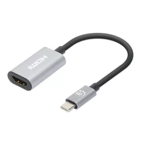   Manhattan Kábel átalakító - 4K@60Hz USB-C to HDMI Adapter, Active, Aluminum, Szürke