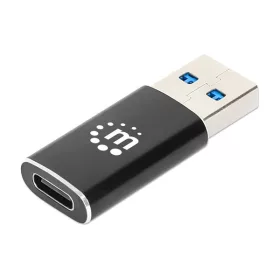   Manhattan Kábel átalakító - USB-A to USB-C Adapter, Fekete