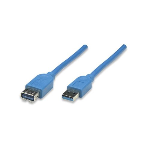 Manhattan Kábel - USB3.0 hosszabbító kábel, 2m, Kék