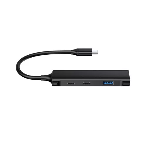 Conceptronic USB Hub - HUBBIES12B (4 Port, USB-C to 2x USB-C+2x USB-A, fekete)