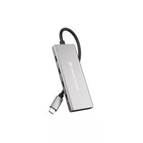   Conceptronic USB Hub - HUBBIES17G (4 Port, USB-C to 4x USB-C+3x USB-A, szürke)