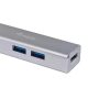 Equip-Life USB Hub - 128958 (USB-C 3.0, 4 Port, USB tápellátás, kompakt dizájn, ezüst)