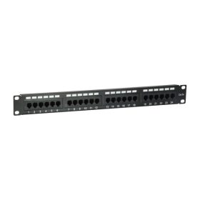  Equip Patch panel - 235325 (24 port, Cat5e, 1U, árnyékolatlan, fekete)