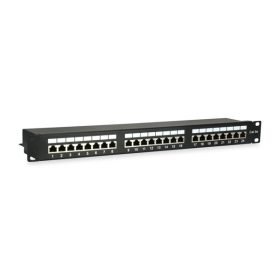   Equip Patch panel - 327425 (24 port, Cat5e, 1U, árnyékolt, fekete)