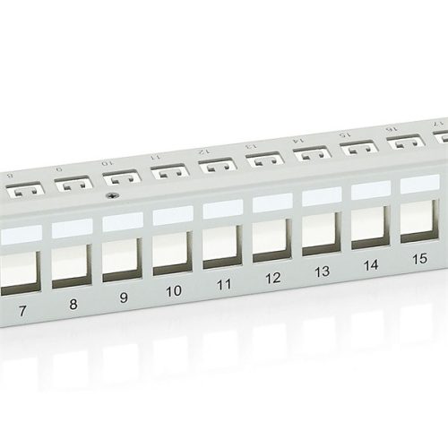 Equip Keystone Patch Panel - 767124 (24 port, 1U, árnyékolt, szürke)