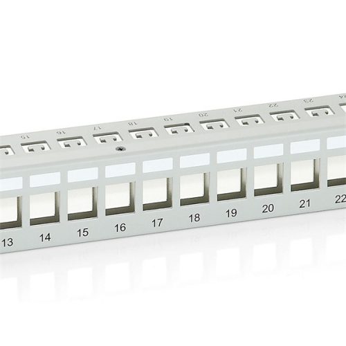 Equip Keystone Patch Panel - 767124 (24 port, 1U, árnyékolt, szürke)