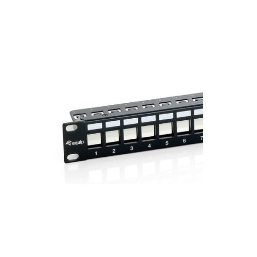 Equip Keystone Patch Panel - 769124 (24 port, 1U, árnyékolt, fekete)
