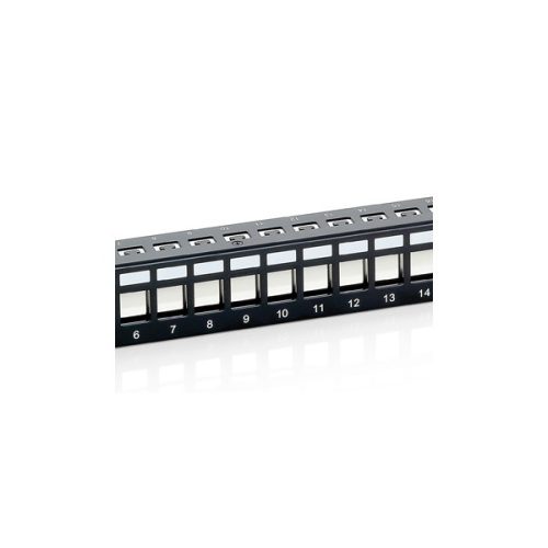 Equip Keystone Patch Panel - 769124 (24 port, 1U, árnyékolt, fekete)