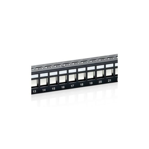 Equip Keystone Patch Panel - 769124 (24 port, 1U, árnyékolt, fekete)