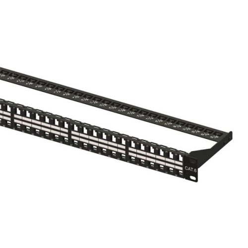 Equip Keystone Patch Panel - 769248 (48 port, 1U, árnyékolatlan, fekete)