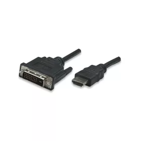   Manhattan Kábel - HDMI to DVI ( 3m; HDMI 19 pin - DVI-D Dual Link, Fekete)