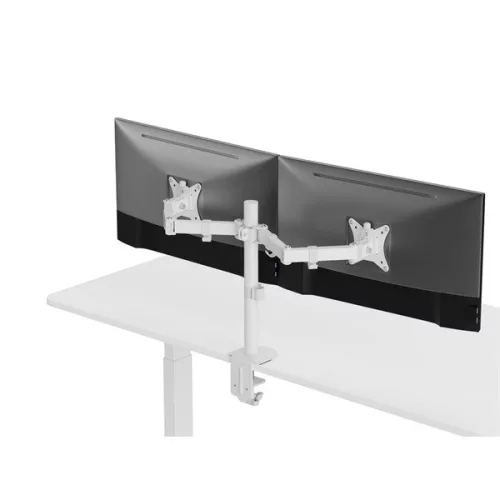 Equip Monitor Asztali konzol - 650167 (17"-32", 2 monitor, dönthető, forgatható, állítható magasság, Max.:2x9kg, fehér)
