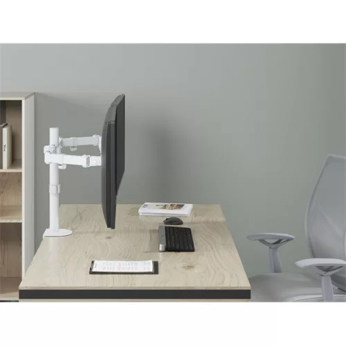 Equip Monitor Asztali konzol - 650167 (17"-32", 2 monitor, dönthető, forgatható, állítható magasság, Max.:2x9kg, fehér)