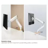 Equip Monitor Asztali konzol - 650185 (17"-35", 1 monitor, dönthető, forgatható, Max.: 10,5kg, fehér)
