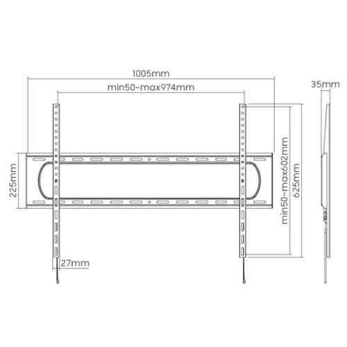 Equip TV Fali konzol - 650338 (60"-120", Max.: 120kg, fekete)