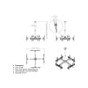 Equip TV Mennyezeti konzol - 650372 (32"-65", 4 kijelző, Max.: 120kg, dönthető, forgatható, állítható magasság, fekete)