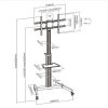 Equip TV állvány - 650630 (37"-86" álló, gurulós, forgatható 90°, dönthető, Max.:50kg, fekete)