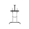 Equip TV állvány - 650631 (60"-100" álló, dönthető, állítható magasság, gurulós, Max.:100kg, fekete/ezüst)